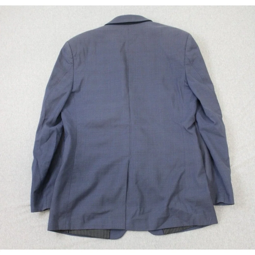 Banana Republic Blazer Mens 38R Blue Plaid 100%‎ Italian Marzotto Wool 2 Buttons